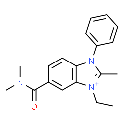 ChemSpider 2D Image | 6-Dimethylcarbamoyl-1-ethyl-2-methyl-3-phenyl-3H-benzoimidazol-1-ium | C19H22N3O