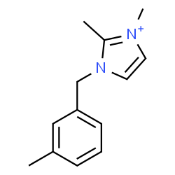 ChemSpider 2D Image | 2,3-Dimethyl-1-(3-methylbenzyl)-1H-imidazol-3-ium | C13H17N2