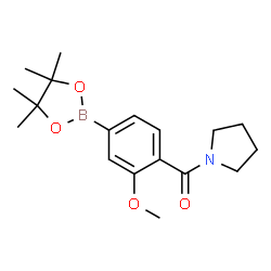 ChemSpider 2D Image | [2-Methoxy-4-(4,4,5,5-tetramethyl-1,3,2-dioxaborolan-2-yl)phenyl](1-pyrrolidinyl)methanone | C18H26BNO4