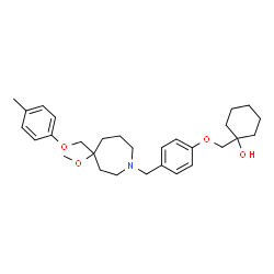 ChemSpider 2D Image | 1-{[4-({4-Methoxy-4-[(4-methylphenoxy)methyl]-1-azepanyl}methyl)phenoxy]methyl}cyclohexanol | C29H41NO4