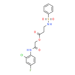 ChemSpider 2D Image | 2-[(2-Chloro-4-fluorophenyl)amino]-2-oxoethyl N-(phenylsulfonyl)-beta-alaninate | C17H16ClFN2O5S