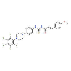 ChemSpider 2D Image | (2E)-3-(4-Methoxyphenyl)-N-({4-[4-(pentafluorophenyl)-1-piperazinyl]phenyl}carbamothioyl)acrylamide | C27H23F5N4O2S