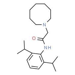 ChemSpider 2D Image | 2-(1-Azocanyl)-N-(2,6-diisopropylphenyl)acetamide | C21H34N2O