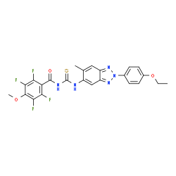 ChemSpider 2D Image | N-{[2-(4-Ethoxyphenyl)-6-methyl-2H-benzotriazol-5-yl]carbamothioyl}-2,3,5,6-tetrafluoro-4-methoxybenzamide | C24H19F4N5O3S