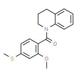 ChemSpider 2D Image | 1-[2-methoxy-4-(methylsulfanyl)benzoyl]-3,4-dihydro-2H-quinoline | C18H19NO2S