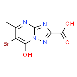 ChemSpider 2D Image | 6-Bromo-7-hydroxy-5-methyl[1,2,4]triazolo[1,5-a]pyrimidine-2-carboxylic acid | C7H5BrN4O3