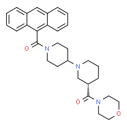 ChemSpider 2D Image | 9-Anthryl[(3S)-3-(4-morpholinylcarbonyl)-1,4'-bipiperidin-1'-yl]methanone | C30H35N3O3