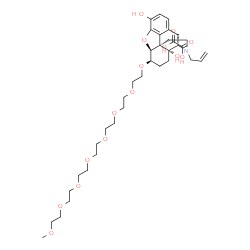 ChemSpider 2D Image | (5beta,6beta,9alpha,13alpha,14alpha)-17-Allyl-6-(2,5,8,11,14,17,20-heptaoxadocosan-22-yloxy)-4,5-epoxymorphinan-3,14-diol ethanedioate (1:1) | C36H55NO15