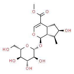 ChemSpider 2D Image | Methyl (1R,4aR,6R,7S,7aR)-1-(beta-L-glucopyranosyloxy)-6-hydroxy-7-methyl-1,4a,5,6,7,7a-hexahydrocyclopenta[c]pyran-4-carboxylate | C17H26O10