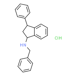ChemSpider 2D Image | N-Benzyl-3-phenyl-1-indanamine hydrochloride (1:1) | C22H22ClN
