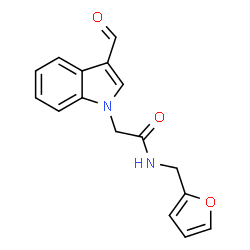 ChemSpider 2D Image | 2-(3-Formyl-1H-indol-1-yl)-N-(2-furylmethyl)acetamide | C16H14N2O3