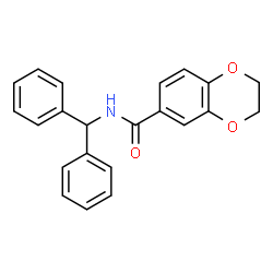 ChemSpider 2D Image | N-(Diphenylmethyl)-2,3-dihydro-1,4-benzodioxine-6-carboxamide | C22H19NO3