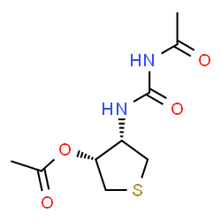 ChemSpider 2D Image | (3R,4S)-4-[(Acetylcarbamoyl)amino]tetrahydro-3-thiophenyl acetate | C9H14N2O4S
