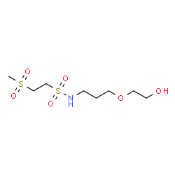 ChemSpider 2D Image | N-[3-(2-Hydroxyethoxy)propyl]-2-(methylsulfonyl)ethanesulfonamide | C8H19NO6S2