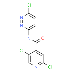 ChemSpider 2D Image | 2,5-Dichloro-N-(6-chloro-3-pyridazinyl)isonicotinamide | C10H5Cl3N4O