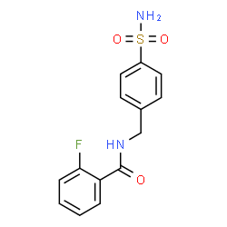 ChemSpider 2D Image | 2-Fluoro-N-(4-sulfamoylbenzyl)benzamide | C14H13FN2O3S