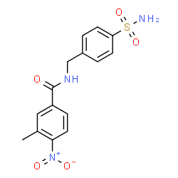 ChemSpider 2D Image | 3-Methyl-4-nitro-N-(4-sulfamoylbenzyl)benzamide | C15H15N3O5S