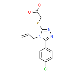 ChemSpider 2D Image | {[4-Allyl-5-(4-chlorophenyl)-4H-1,2,4-triazol-3-yl]sulfanyl}acetic acid | C13H12ClN3O2S