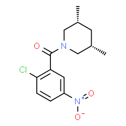 ChemSpider 2D Image | (2-Chloro-5-nitrophenyl)[(3R,5S)-3,5-dimethyl-1-piperidinyl]methanone | C14H17ClN2O3