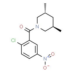 ChemSpider 2D Image | (2-Chloro-5-nitrophenyl)[(3R,5R)-3,5-dimethyl-1-piperidinyl]methanone | C14H17ClN2O3