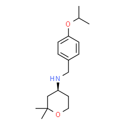 ChemSpider 2D Image | (4S)-N-(4-Isopropoxybenzyl)-2,2-dimethyltetrahydro-2H-pyran-4-amine | C17H27NO2
