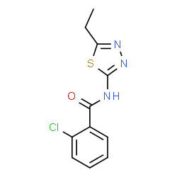 ChemSpider 2D Image | 2-Chloro-N-(5-ethyl-1,3,4-thiadiazol-2-yl)benzamide | C11H10ClN3OS
