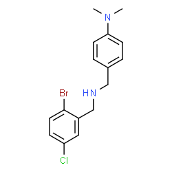 ChemSpider 2D Image | 4-{[(2-Bromo-5-chlorobenzyl)amino]methyl}-N,N-dimethylaniline | C16H18BrClN2