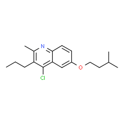 ChemSpider 2D Image | 4-Chloro-2-methyl-6-(3-methylbutoxy)-3-propylquinoline | C18H24ClNO