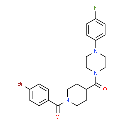 ChemSpider 2D Image | [1-(4-Bromobenzoyl)-4-piperidinyl][4-(4-fluorophenyl)-1-piperazinyl]methanone | C23H25BrFN3O2