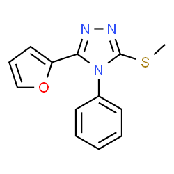ChemSpider 2D Image | 3-(2-Furyl)-5-(methylsulfanyl)-4-phenyl-4H-1,2,4-triazole | C13H11N3OS