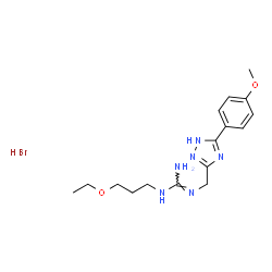 ChemSpider 2D Image | 1-(3-Ethoxypropyl)-2-{[5-(4-methoxyphenyl)-1H-1,2,4-triazol-3-yl]methyl}guanidine hydrobromide (1:1) | C16H25BrN6O2