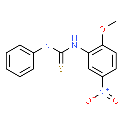 ChemSpider 2D Image | 1-(2-Methoxy-5-nitrophenyl)-3-phenylthiourea | C14H13N3O3S