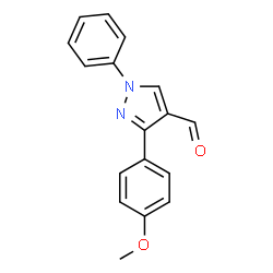 ChemSpider 2D图像|3-（4-甲氧基苯基）-1-苯基吡唑-4-甲醛|C17H14N2O2