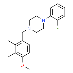 ChemSpider 2D Image | 1-(2-Fluorophenyl)-4-(4-methoxy-2,3-dimethylbenzyl)piperazine | C20H25FN2O
