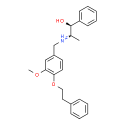 ChemSpider 2D Image | (1S,2R)-1-Hydroxy-N-[3-methoxy-4-(2-phenylethoxy)benzyl]-1-phenyl-2-propanaminium | C25H30NO3