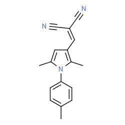 ChemSpider 2D Image | 2-(2,5-Dimethyl-1-p-tolyl-1H-pyrrol-3-ylmethylene)-malononitrile | C17H15N3