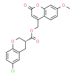 ChemSpider 2D Image | (7-Methoxy-2-oxo-2H-chromen-4-yl)methyl (3R)-6-chloro-3-chromanecarboxylate | C21H17ClO6