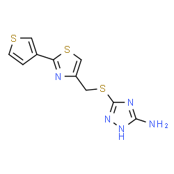 ChemSpider 2D Image | 3-({[2-(3-Thienyl)-1,3-thiazol-4-yl]methyl}sulfanyl)-1H-1,2,4-triazol-5-amine | C10H9N5S3