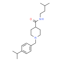 ChemSpider 2D Image | 1-(4-Isopropylbenzyl)-N-(3-methylbutyl)-4-piperidinecarboxamide | C21H34N2O