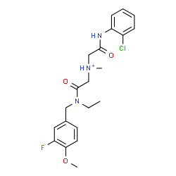 ChemSpider 2D Image | 2-[(2-Chlorophenyl)amino]-N-{2-[ethyl(3-fluoro-4-methoxybenzyl)amino]-2-oxoethyl}-N-methyl-2-oxoethanaminium | C21H26ClFN3O3
