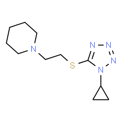 ChemSpider 2D Image | 1-{2-[(1-Cyclopropyl-1H-tetrazol-5-yl)sulfanyl]ethyl}piperidine | C11H19N5S