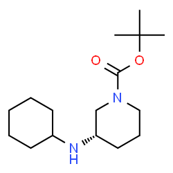 ChemSpider 2D Image | 2-Methyl-2-propanyl (3S)-3-(cyclohexylamino)-1-piperidinecarboxylate | C16H30N2O2