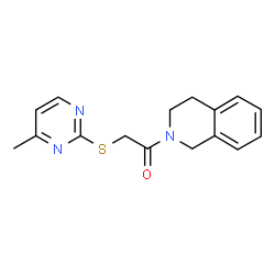 ChemSpider 2D Image | 1-(3,4-Dihydro-2(1H)-isoquinolinyl)-2-[(4-methyl-2-pyrimidinyl)sulfanyl]ethanone | C16H17N3OS