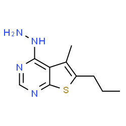 ChemSpider 2D Image | 4-Hydrazino-5-methyl-6-propylthieno[2,3-d]pyrimidine | C10H14N4S
