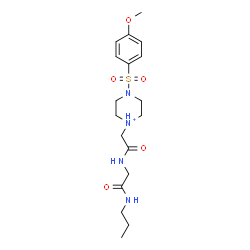 ChemSpider 2D Image | N~2~-({4-[(4-Methoxyphenyl)sulfonyl]piperazin-1-ium-1-yl}acetyl)-N-propylglycinamide | C18H29N4O5S