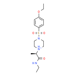 ChemSpider 2D Image | 4-[(4-Ethoxyphenyl)sulfonyl]-1-[(2R)-1-(ethylamino)-1-oxo-2-propanyl]piperazin-1-ium | C17H28N3O4S