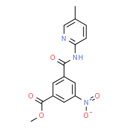 ChemSpider 2D Image | Methyl 3-[(5-methyl-2-pyridinyl)carbamoyl]-5-nitrobenzoate | C15H13N3O5