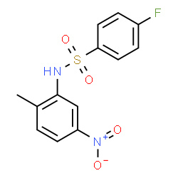 ChemSpider 2D Image | 4-Fluoro-N-(2-methyl-5-nitrophenyl)benzenesulfonamide | C13H11FN2O4S