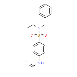 ChemSpider 2D Image | N-{4-[Benzyl(ethyl)sulfamoyl]phenyl}acetamide | C17H20N2O3S