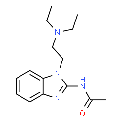 ChemSpider 2D Image | N-{1-[2-(Diethylamino)ethyl]-1H-benzimidazol-2-yl}acetamide | C15H22N4O